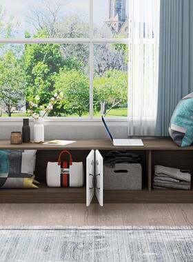 室实木家用矮可坐柜矮F965M768柜卧置地物收纳飘窗柜窗台落地柜子