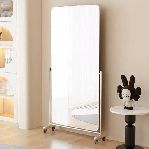 服装店镜子不锈钢全身镜家用卧室显瘦试衣镜网红轻奢可移动穿衣镜