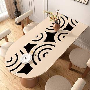 岛台桌垫半弧形餐桌垫防水防尘圆免防洗烫桌可擦洗ZD吧台布椭圆台