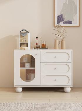 批法F97687MM式奶风实木五斗柜卧室收纳柜厅储物柜置靠墙物柜床尾