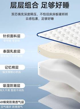 乳胶记忆棉榻床垫软家垫用卧室榻米家租房专用床垫子180OWUx200庭