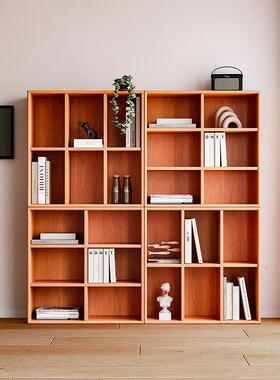 房日式简约实木架格子柜由组合书53840展示柜自书落地矮柜客厅储
