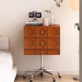 中古原木色床K08头柜实木卧钢室床边柜不柜锈可移动档收纳高抽屉