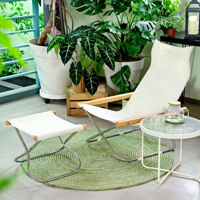 阳台折叠躺椅用人靠休闲椅日式午休露营免懒安装家折EX叠式背帆布