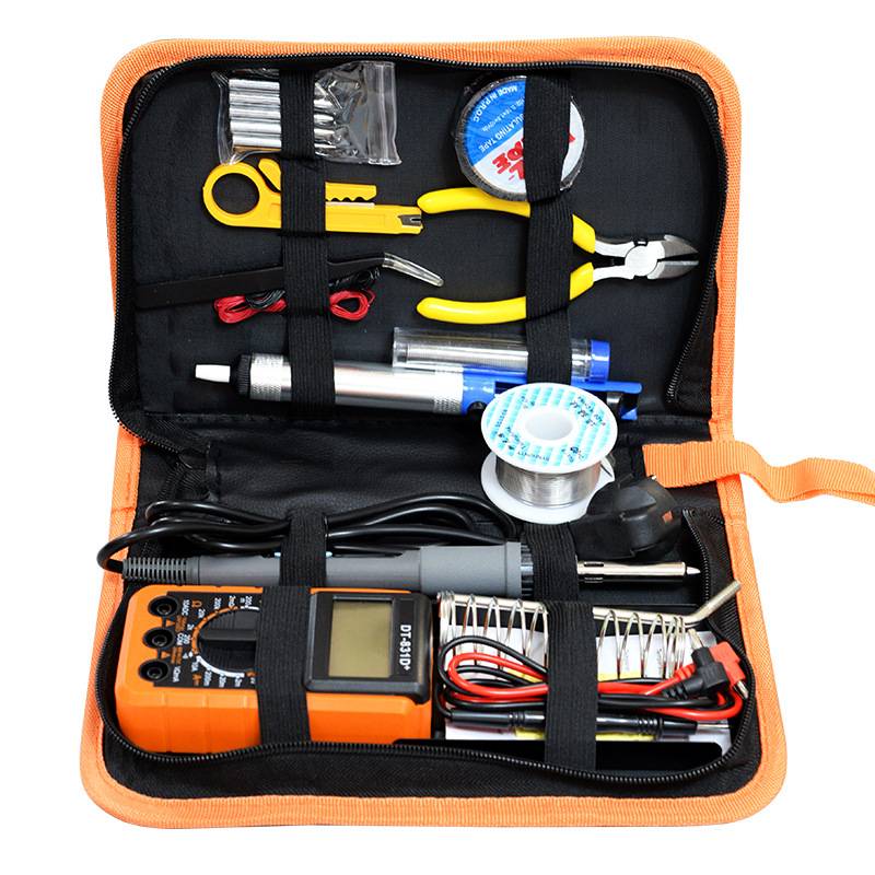 可调温大功率维修21件套 智能数字万用表 恒温内热数显电烙铁套装