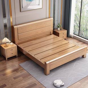 T.al2加厚榉木实木18米双人1米5单床人床jueioxek2米x.2米大床主