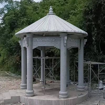 新001中式石雕凉亭别墅庭院外花厂园石亭四户角亭八凉角亭家凉亭