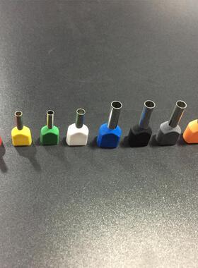 双线管型冷压端子T式E16-GSI14欧头端空心端子线耳铜鼻子