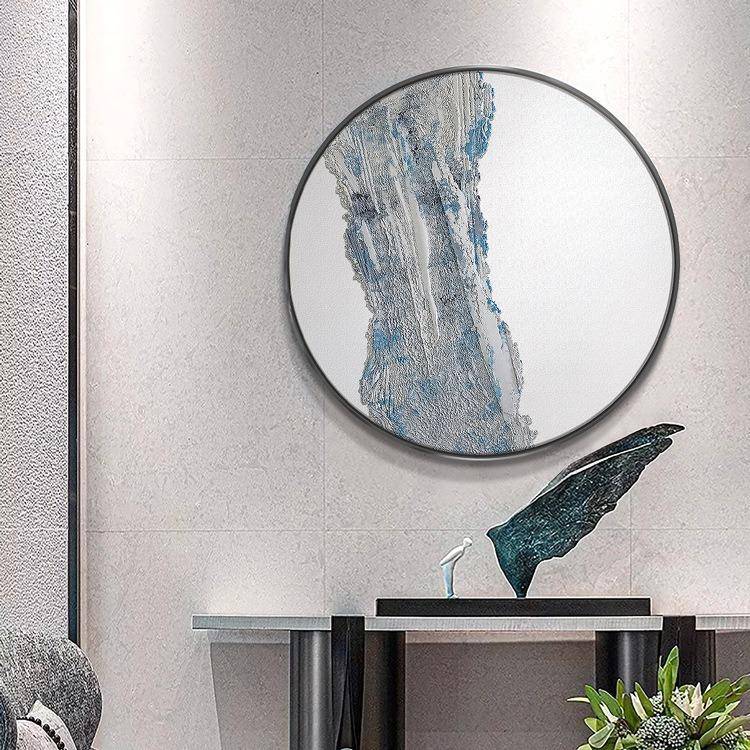 入户圆形玄关厅装饰画廊走过砂岩浮雕画客客厅沙发背景道壁XNX挂