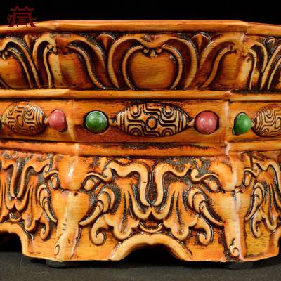 藏村藏式供果盘橡木水果客厅茶几家VGT盘用实木托形盘方吉祥果八