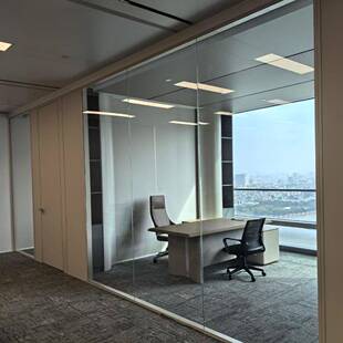 办叶公室钢化璃磁隔断墙双玻隔玻PKW墙窗单玻隔断铝型材控百窗蜂