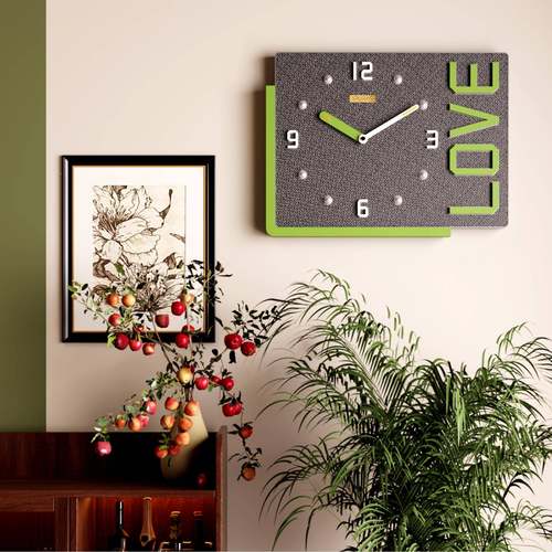 超静音003立体L钟OVE复古NTN4文艺简约创意钟客厅时挂墙表家用挂