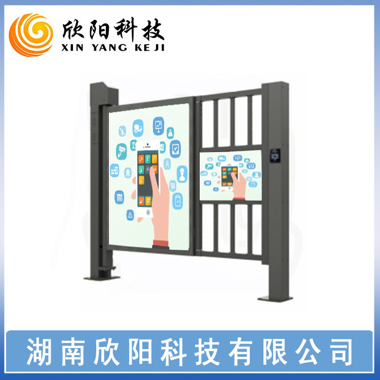 小区广告门 智能通道门 多功能门禁设备 人行通道广告门