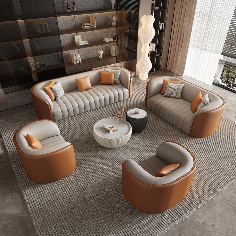 商务大堂接待会客沙发小户型客厅办公室休息区直排沙发组合现代