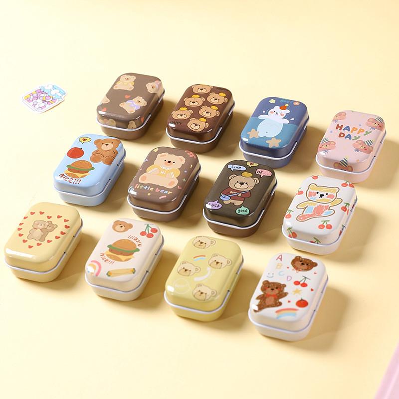 适配创意迷你收纳盒卡通便携式小药盒巧克力糖果盒食品级马口铁盒