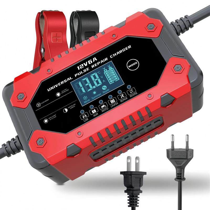 适配跨境 12V6A充电器 汽车电瓶充电器 摩托车电瓶充电器 电瓶充