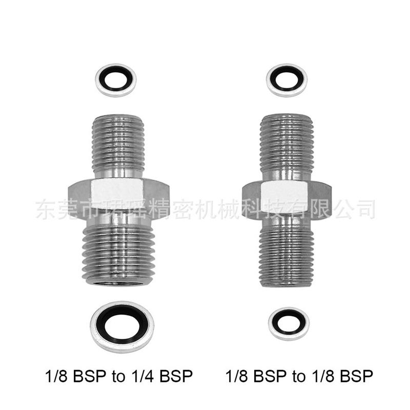 适配跨境供应气动接头双外丝公头1/8转1/8bsp 1/4转1/8bsp 大转小