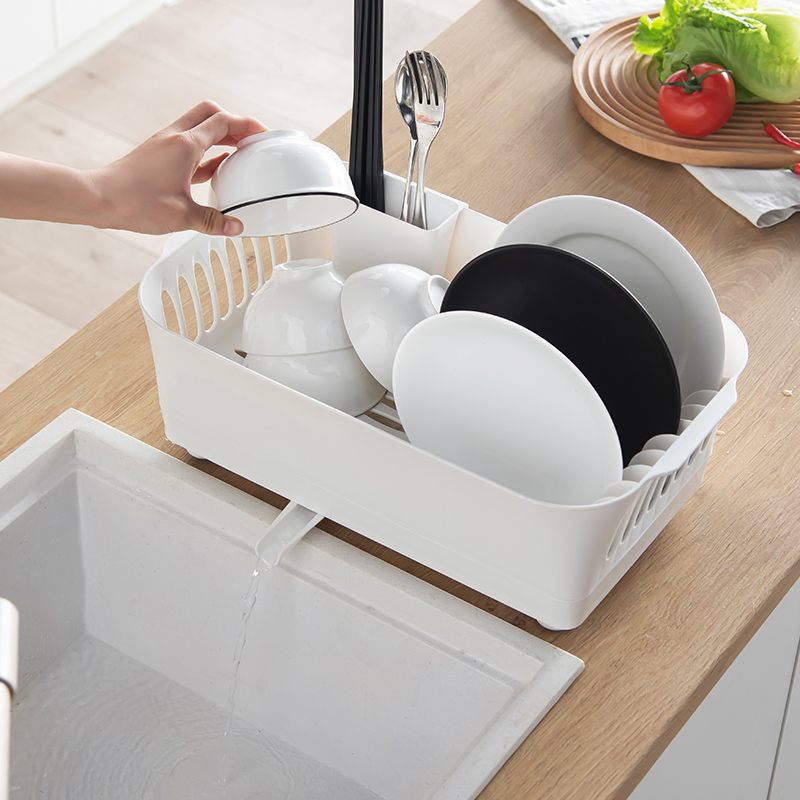 厨房沥水碗架家用餐具放碗碟置物架台面多O功能装碗筷收纳箱盒