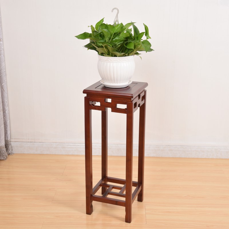 榆木实木花架中式仿古客厅u绿萝盆景架木质阳台室内落地红木置物