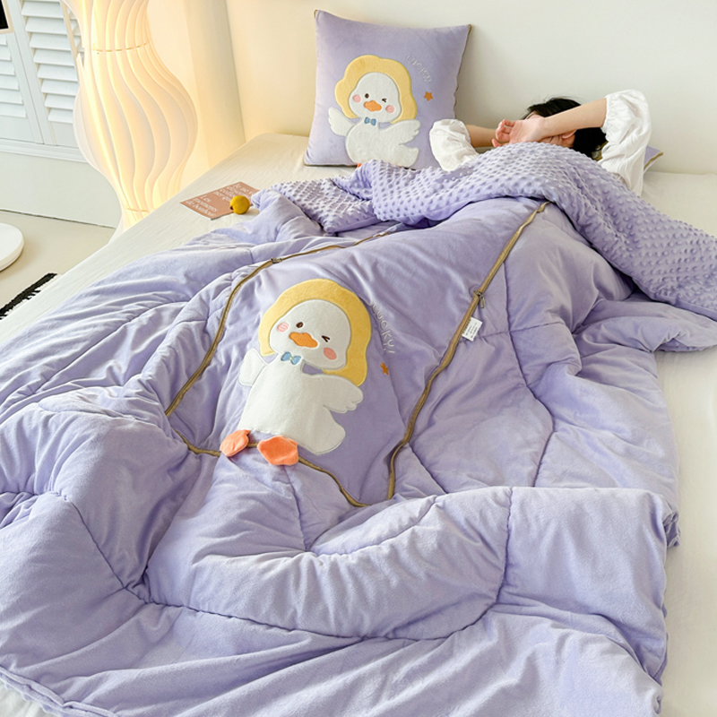 豆豆绒车载抱枕被子两用二合一车用E午睡枕头折叠午休毯靠枕可收