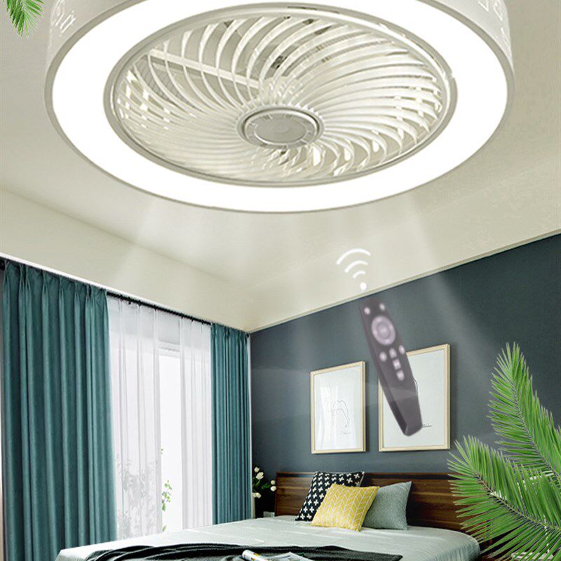 吸顶风扇灯超薄智能静音隐形吊扇灯餐厅卧室灯吊顶一体电风扇灯