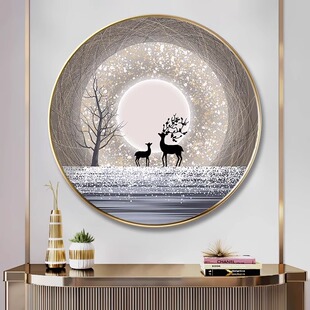 轻奢麋鹿2023年新款钻石画客厅5d水晶满钻饭厅手工点贴粘砖十字绣