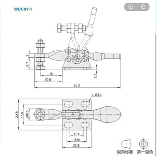 快速夹具夹钳WDC01 不锈钢WDC01 替代怡合达水平压紧式