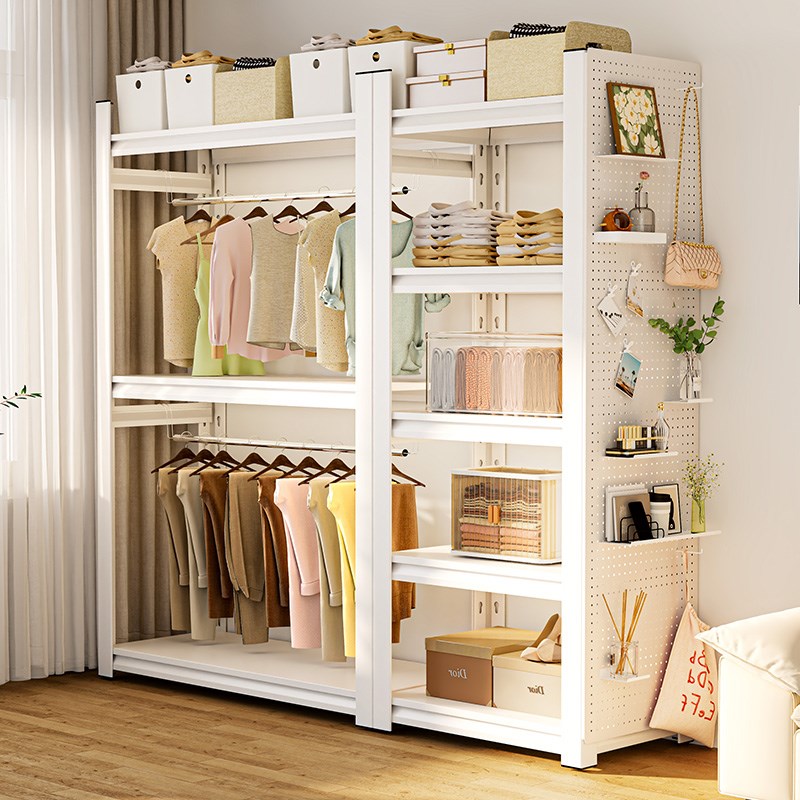 货架衣柜家用衣架多层防尘简易A卧室开放式收纳柜衣帽间角钢衣帽