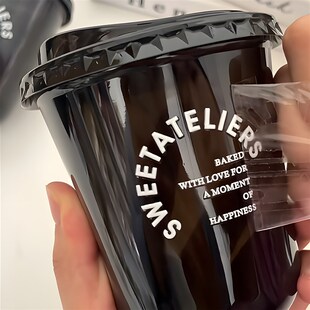 咖啡杯logo贴纸定制uv转印水晶标签奶茶冷饮品自粘透明不干胶打印