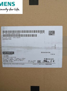 6SL3201-0BE21-8AA0SINAMICS制动电阻R=75欧姆P_持续时间=375WP