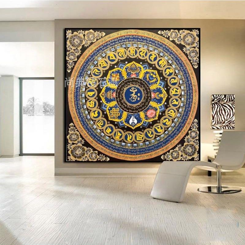 2021新款DIY方钻满钻钻石画唐卡吉祥八宝坛城手工贴钻印花十字绣,居家布艺,钻石绣,淘宝优惠券,粉丝福利购,淘宝优惠卷