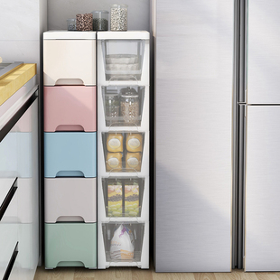 18/25cm宽夹缝收纳柜子抽屉式塑料卧室厨房卫生间窄缝储物收纳箱