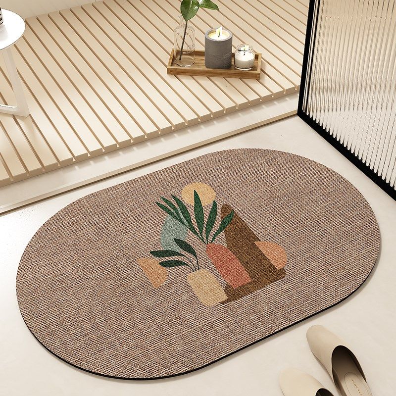浴室仿亚麻吸水地垫卫生间进门垫子洗手间防滑防摔地垫耐脏硅藻泥,居家布艺,家用脚垫,淘宝优惠券,粉丝福利购,淘宝优惠卷