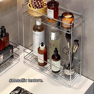 桌面304不锈钢置物架洗手间台面收纳浴室洗漱用护肤品窄款沥水架