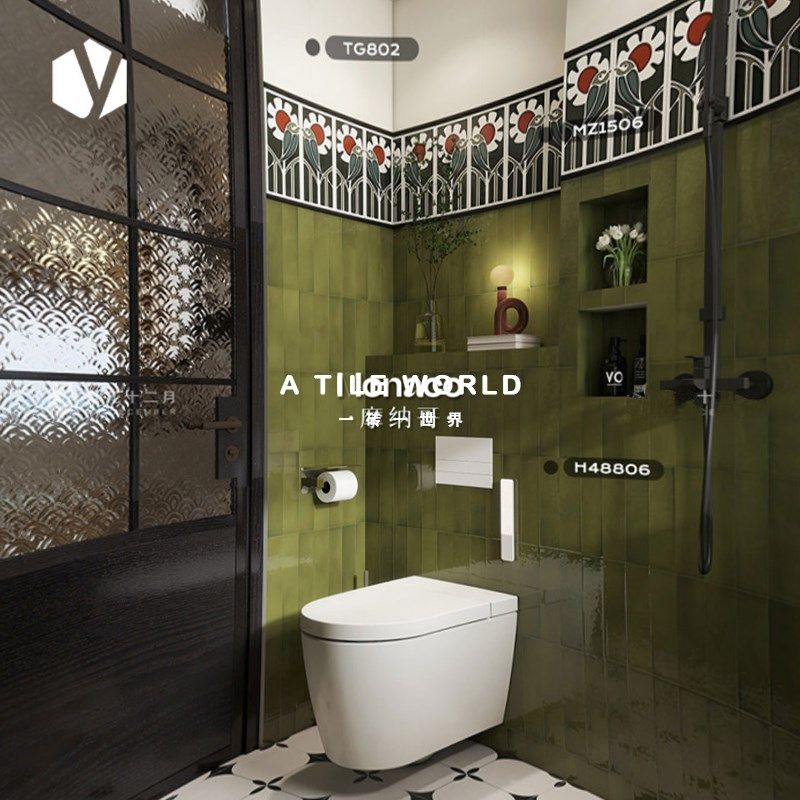 全瓷复古厨房卫生间墙砖400X800长条格子瓷砖手工砖琉璃釉面砖,家装主材,釉面砖,淘宝优惠券,粉丝福利购,淘宝优惠卷