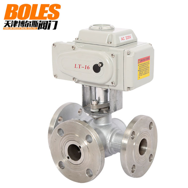 Q944F/45F-16C 电动 球阀铸钢法兰三通球阀 DN15/20/25/32/40