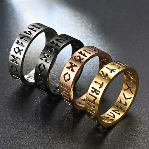 极速Vintage Hollow Out Odin Norse Viking Amulet Rune Rings F