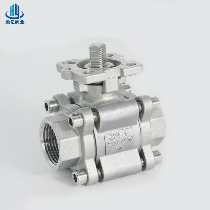 爆品三片式高压球阀304不锈钢高平台内螺纹球阀Q11F64P气动高压品