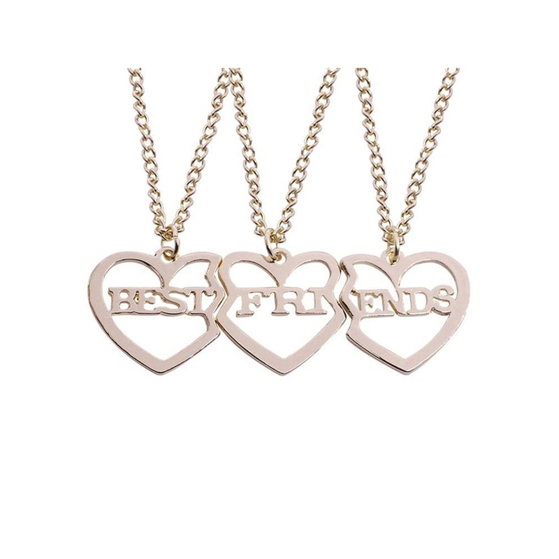 Fashion Best Friends Honey Love Couple Pendant Necklace 2 Pc