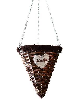 Vine woven wicker basket hanging woven flower basket hanging