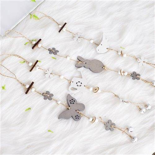 极速Lovely Wooden Easter Hanging Pendant for Easter Party De