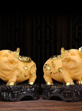好货金猪招财猪摆件大号家居酒柜装饰品客厅电视柜新家房乔迁之喜