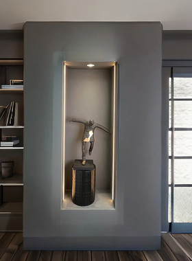 极速现代轻奢人物抽象雕塑样板间装饰品客厅电视柜背景墙玄关落地