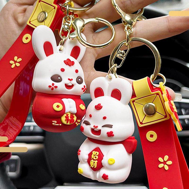 New Year Keychain 2023 Cute Rabbit Keychains Bunny Hanging A