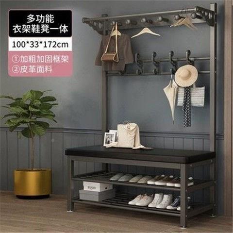 凳换鞋衣架包一体家用进门口NRX衣帽架小型玄关挂可坐鞋柜软坐垫