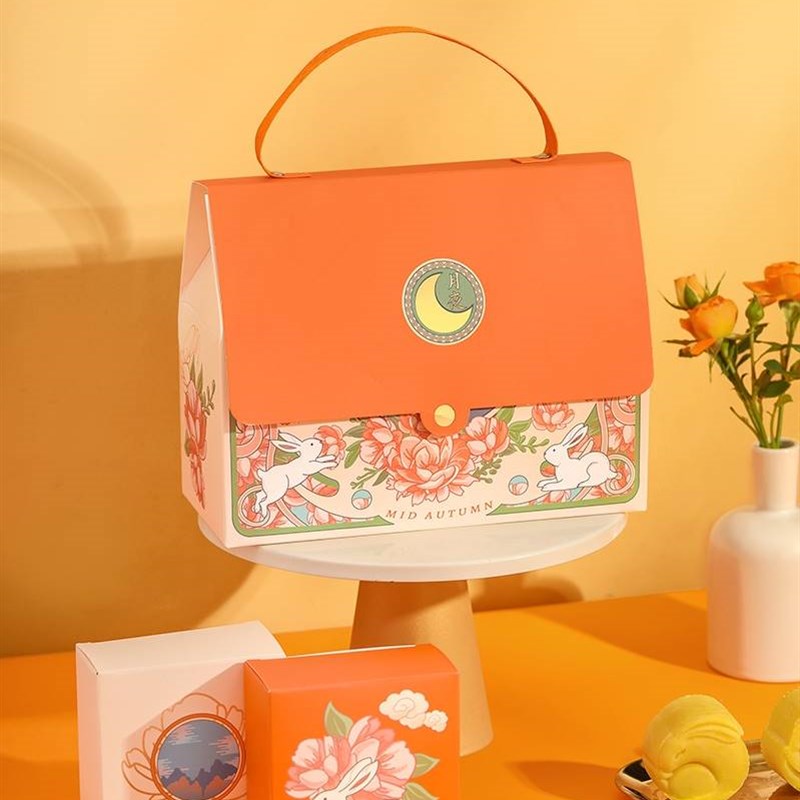 2022中秋月饼礼盒空盒子4 6粒国潮高端50 100克手提蛋黄酥包装盒