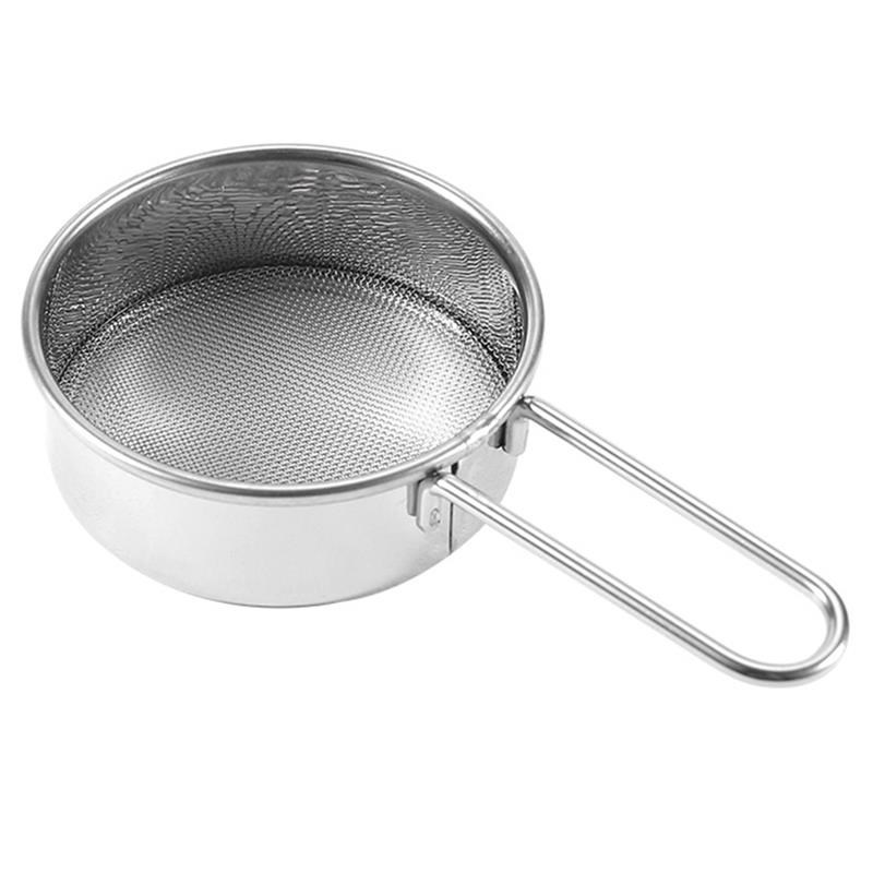Stainless Steel Flour Sieve Cup Hand-Held Multifunctional Si