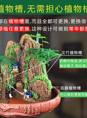 极速厂销厂促可狄吸水石盆景假山流水摆件家居上水石摆件雕刻石摆