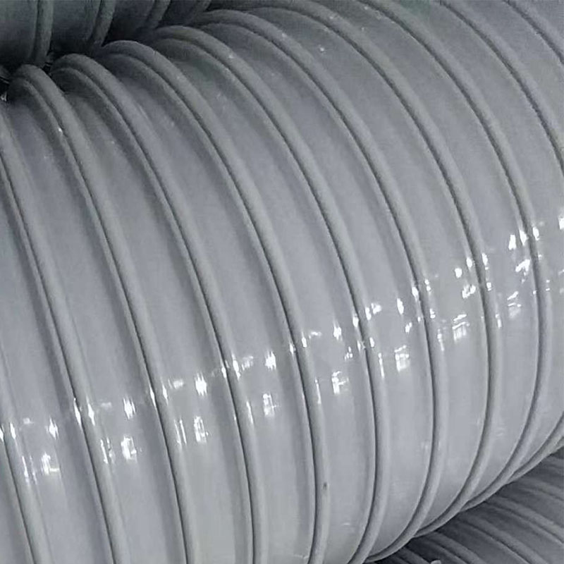 PVC灰色钢丝吸尘软管工业伸缩管木工除尘管塑料波纹管通风管100MM