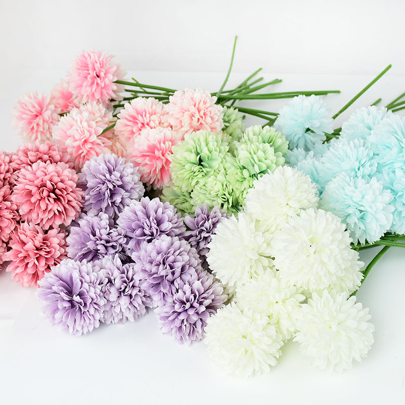 3/5pcs Silk Dandelion Flower Ball Bouquet Fake Artificial Fl